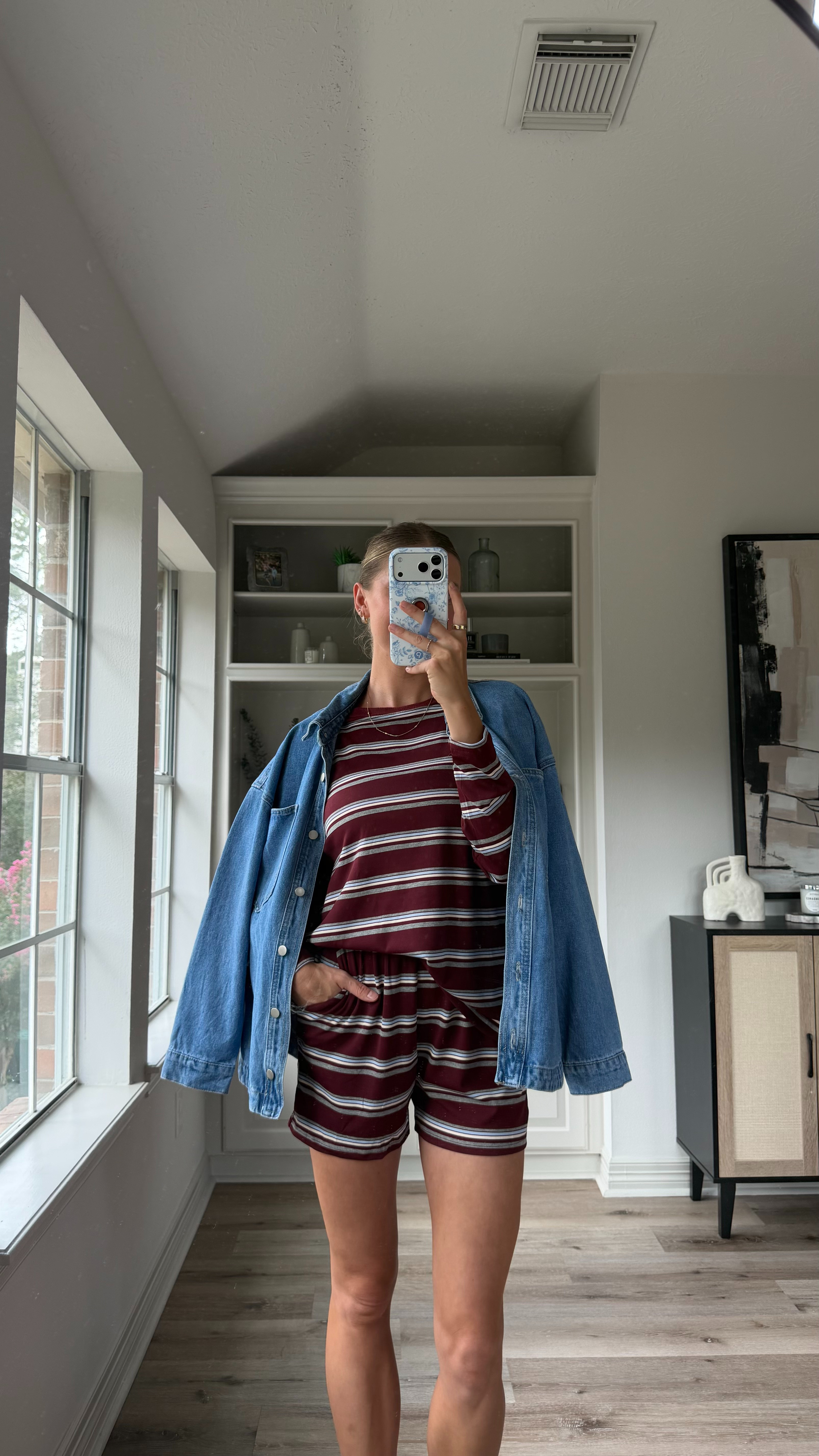 Love this fall striped lounge set! Wearing small! 

 #LTKootd #LTKmomlife #LTKSeasonal
