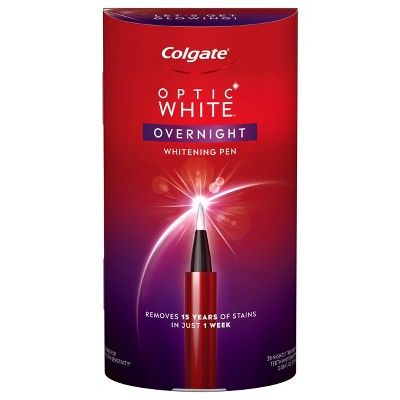 Colgate Optic White Overnight Teeth Whitening Pen with 3% Hydrogen Peroxide Gel Treatment - 0.08 ... | Target