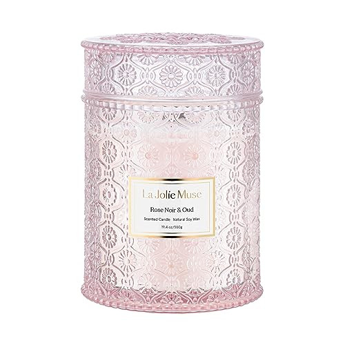 LA JOLIE MUSE Rose Noir & Oud Candle, Mother Day Candle Gift, Rose Scented Candle, Wood Wicked Ca... | Amazon (US)