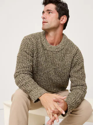 Italian Wool-Blend Waffle-Knit Sweater | Banana Republic (US)