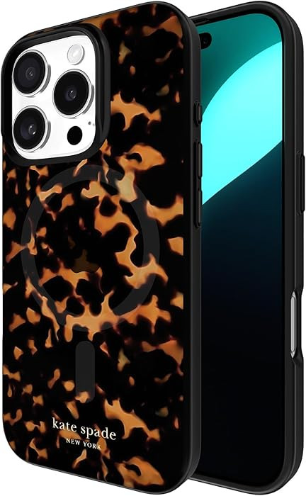 kate spade new york iPhone 16 Pro Case - Compatible with MagSafe - Designer Phone Case - Tortoise | Amazon (US)