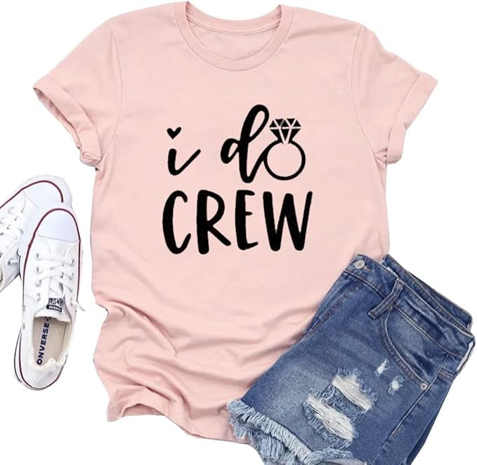 I Do Crew Shirts for Bridesmaid Women Bride Bachelorette Party Gift Shirts Bridal Party T-Shirt W... | Amazon (US)