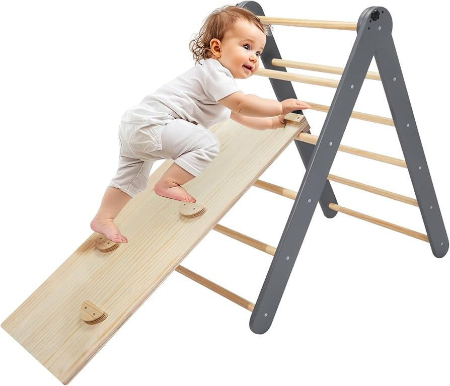 3 in 1 Pikler Triangle Set, Toddler Climbing Toys Indoor, Montessori Climbing Set, Foldable Climb... | Amazon (US)