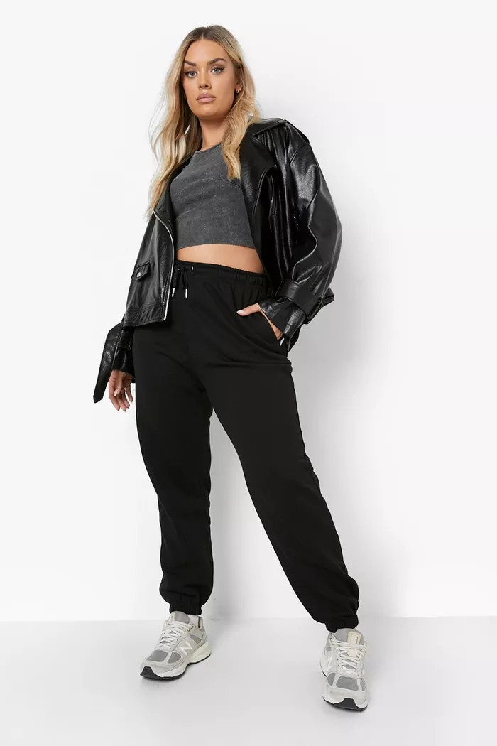 Plus Belted Faux Leather Pu Moto Jacket | boohoo (US & Canada)