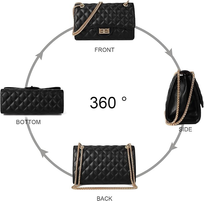 Gladdon Quilted Crossbody Purse for Women Trendy Ladies Shoulder Bag with Chain Designer Purses | Amazon (US)