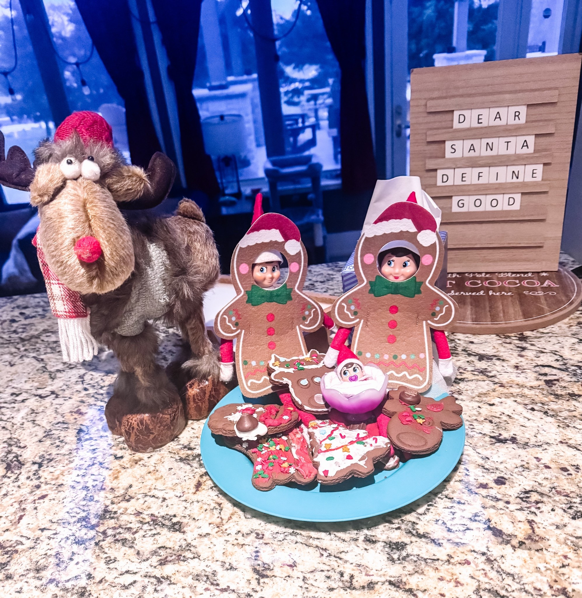 Tonight’s the night these festive friends head back to the North Pole! ✨ I couldn’t resist grabbing these gingerbread costumes for their send-off. At just $3, grab them for next year! 🧑‍🎄 #elfontheshelf