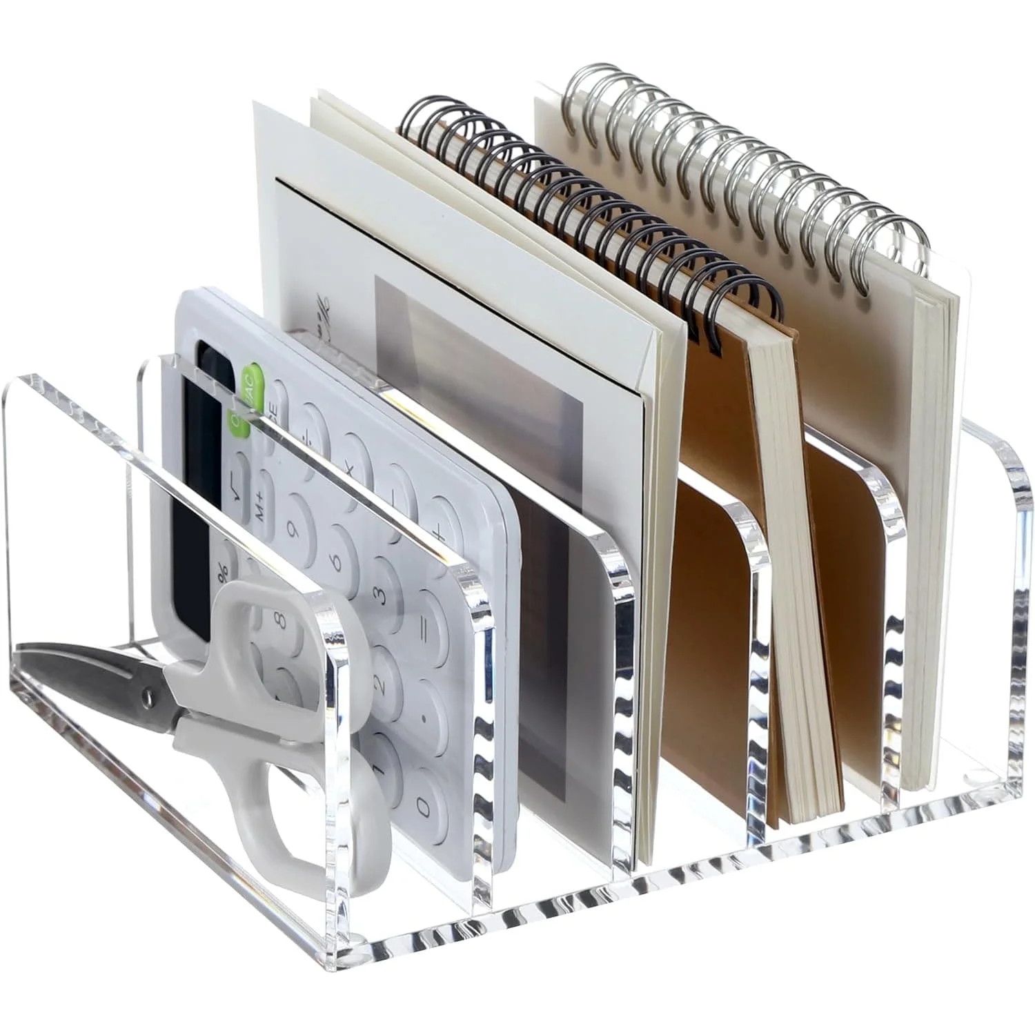 Acrylic Desk File Organizer Holder, 5 Upright Clear Desktop Mails Sorter Document Magazine Storag... | Walmart (US)