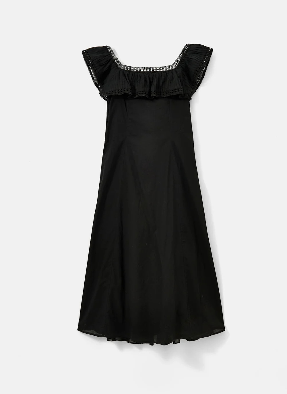 Black Poet Collar Midi Dress | Mint Velvet