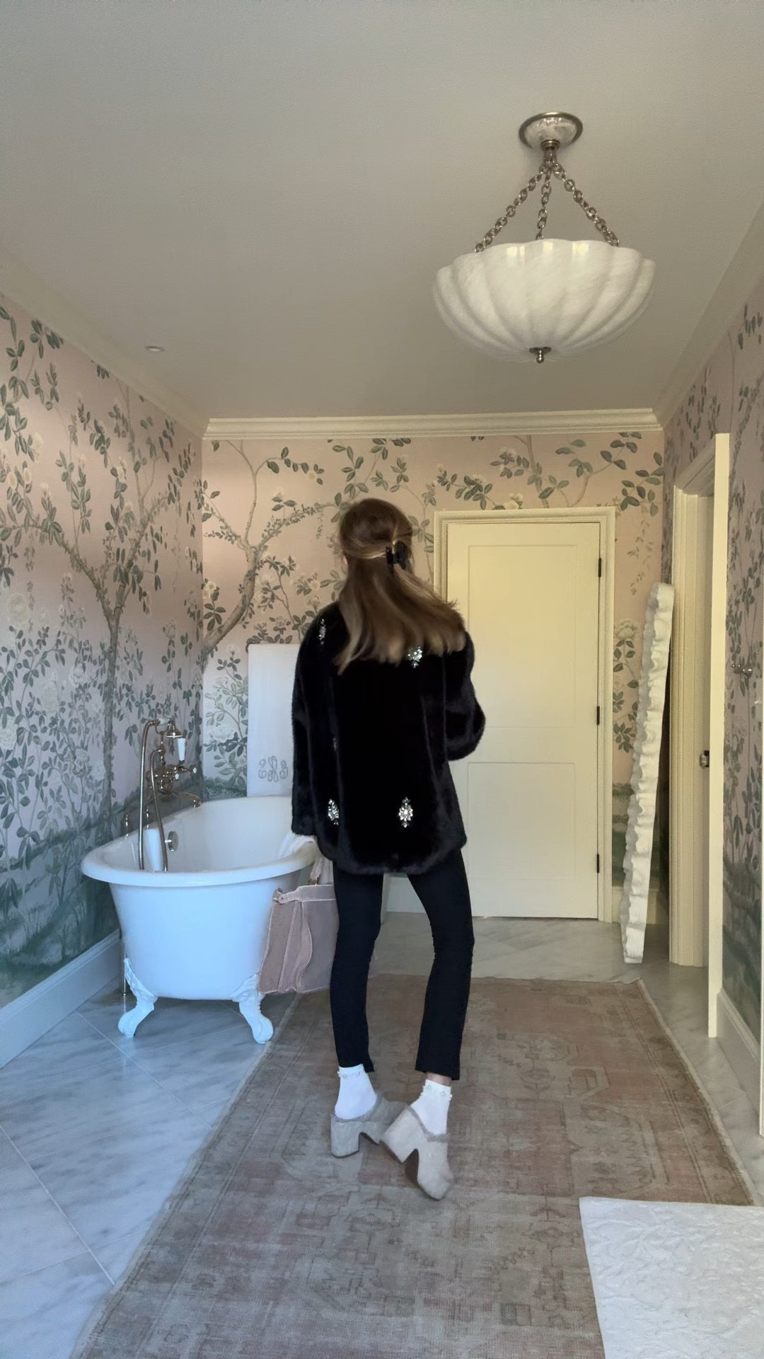 My absolute go-to Lululemon leggings and pearl socks both 25% off! Wearing a size 2 in the leggings. 