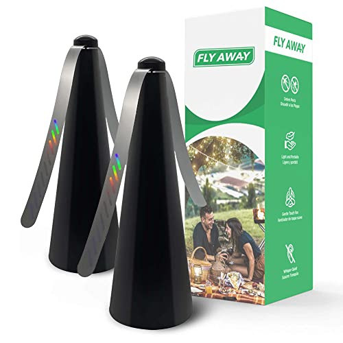 Fly Away - 2 Pack Outdoor Fly Repellent Fan, Outside or Inside Table use, Restaurant, Barbeque, Events, Deter Flies, Wasps, Bees, Other Moscas and Bugs Away, Battery Operated, Tabletop, Hanging Hook. | Amazon (US)