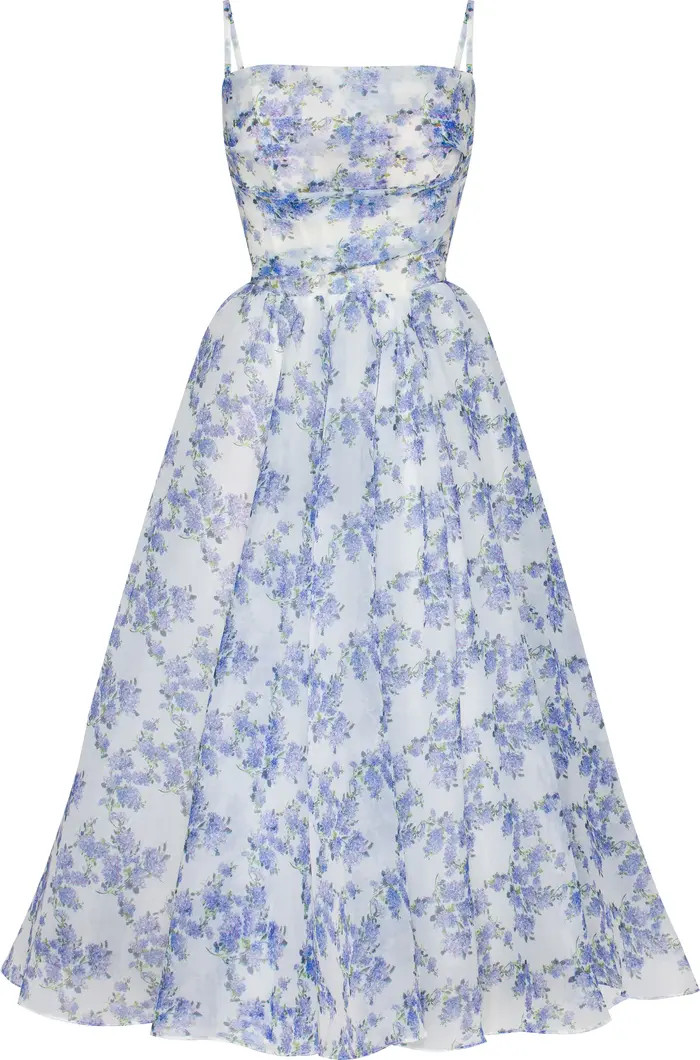 Spaghetti Strap Midi Dress With A Floral Print | Nordstrom