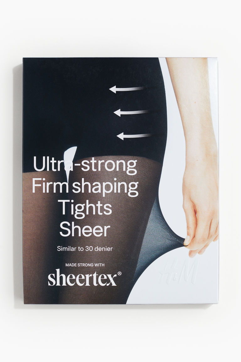 H & M - Sheertex Ultra-Strong Firm Shaping Sheer Tights - Black | H&M (US + CA)