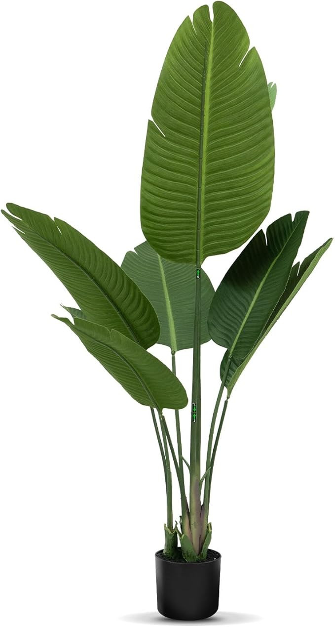 Artificial Travelers Palm Tree 5ft - Faux Tree Nearly Natural Indoor Outdoor, UV-Resistant Tall A... | Amazon (US)