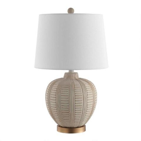 Cream and Rose Gold Marrla Table Lamp | World Market