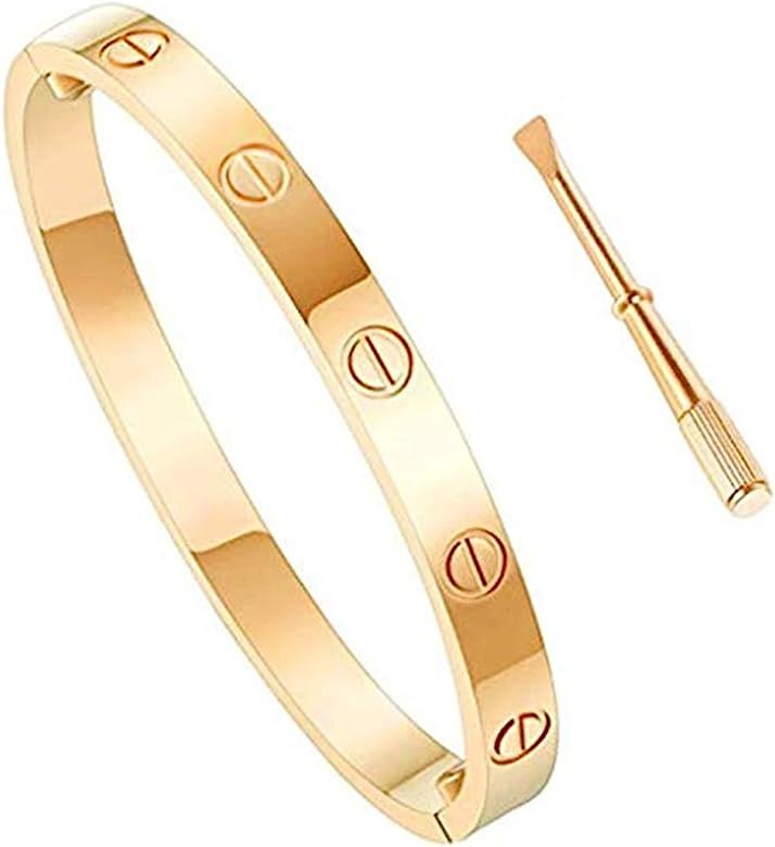 Love Bracelet Stainless Steel Cuff Bangle Titanium Steel Screws Womens Bracelet | Amazon (US)