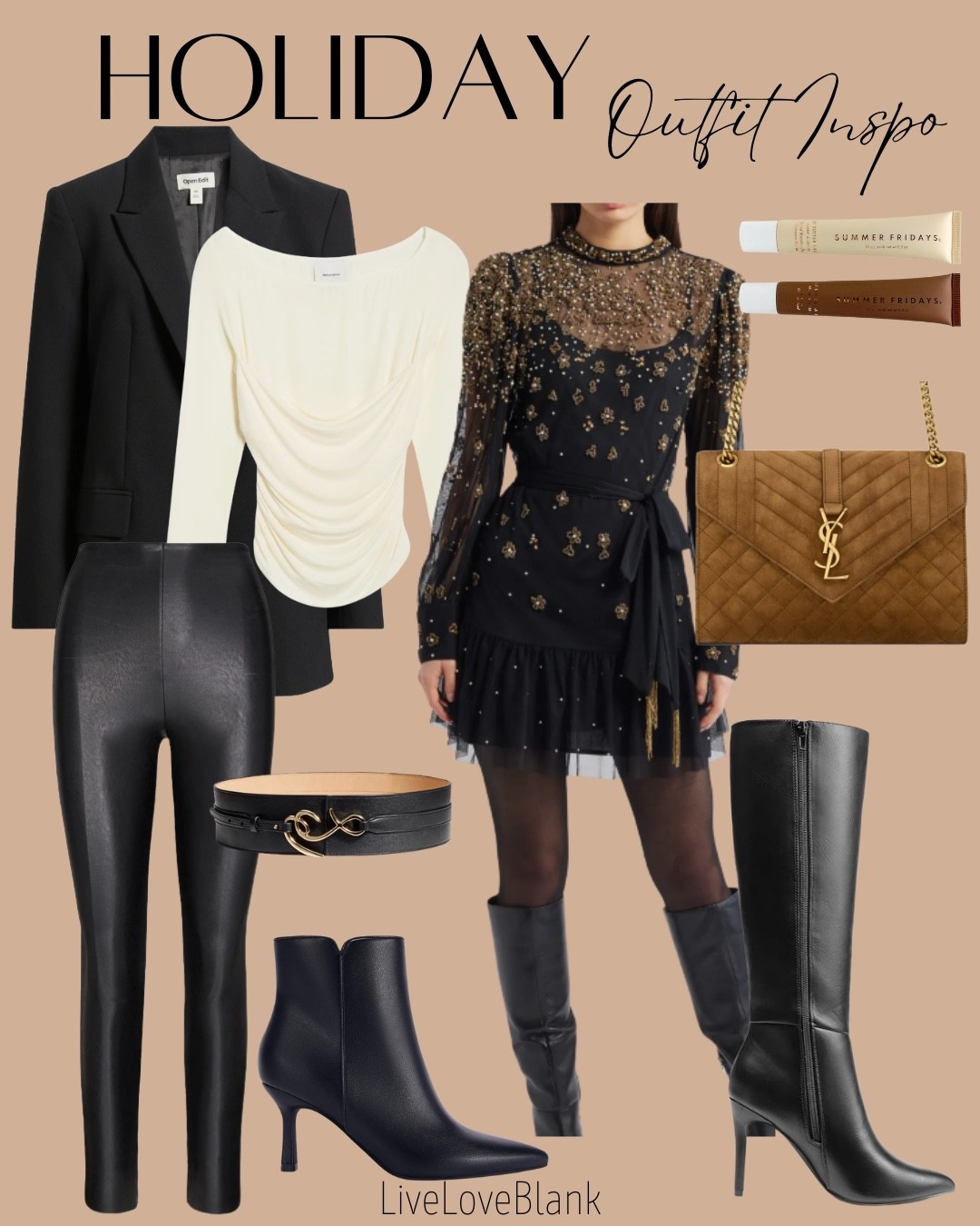 Holiday outfit inspo 
Dressy outfits 
Embroidered overlay minidress
Faux leather leggings with blazer 
Date night outfit 
Ladies night out outfit 

#LTKOver40 #LTKStyleTip #LTKHoliday