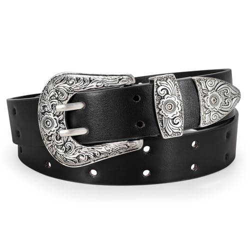 SUOSDEY Women Leather Belts for Women Western Leather Belt for Jeans Dresses | Amazon (US)