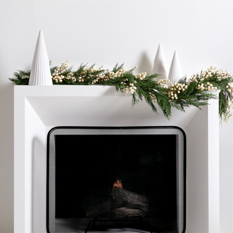 Porcelain Tree Holiday Mantel Decorative Set | Crate & Barrel | Crate & Barrel