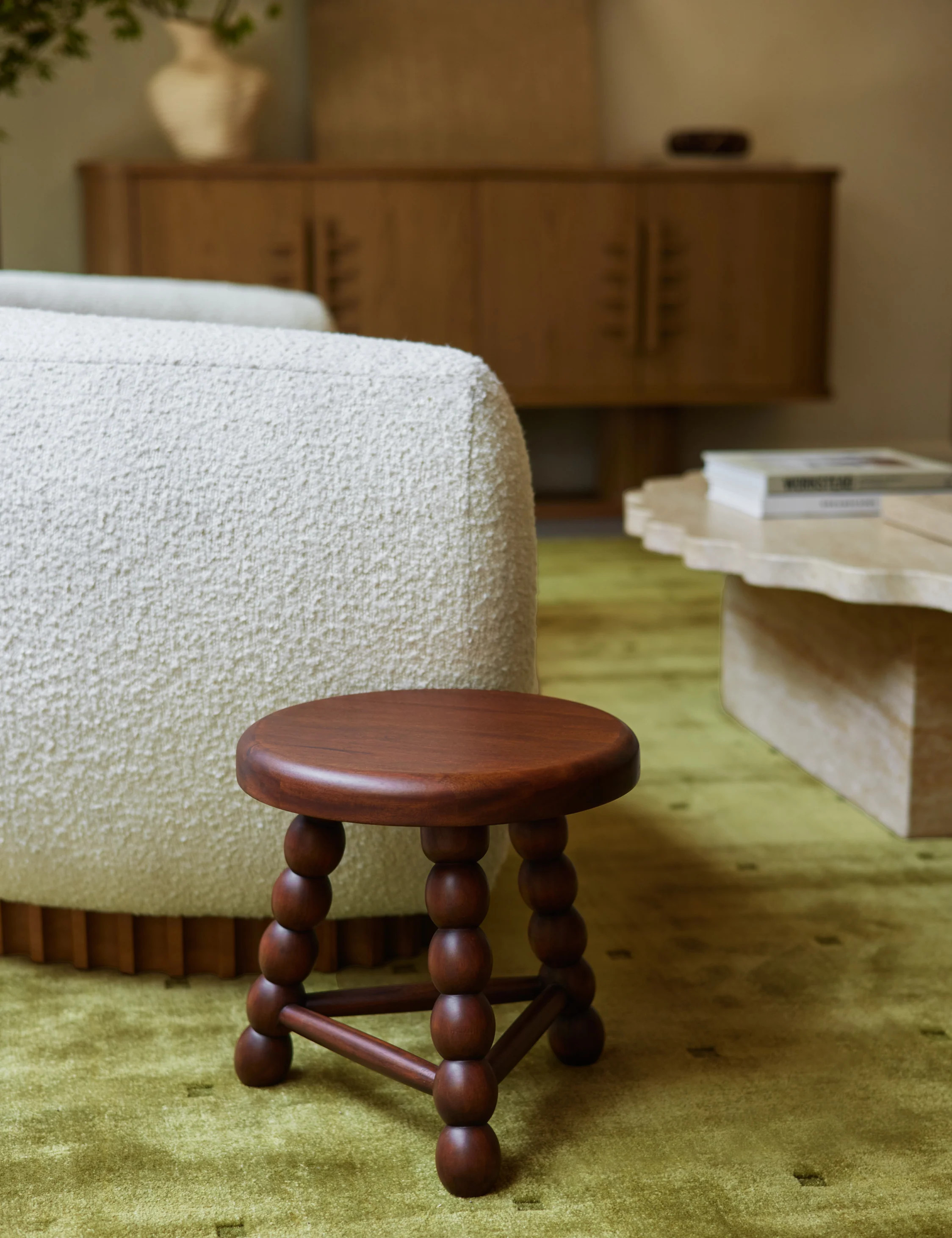 Pikku Round Foot Stool by Sarah Sherman Samuel, Chestnut | Lulu and Georgia 
