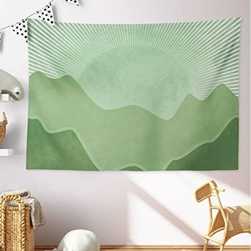 Burning Sun Boho Tapestry Abstract Nature Sunrise Mountain Landscape Wall Hanging Art Mid Century Mi | Amazon (US)