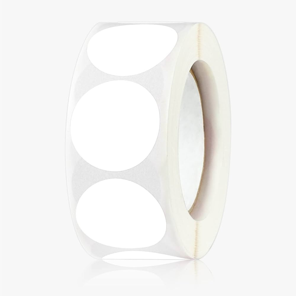 500 PCS 1” Round Color Coding Circle Dot Sticker Labels on a Roll (White) | Amazon (US)