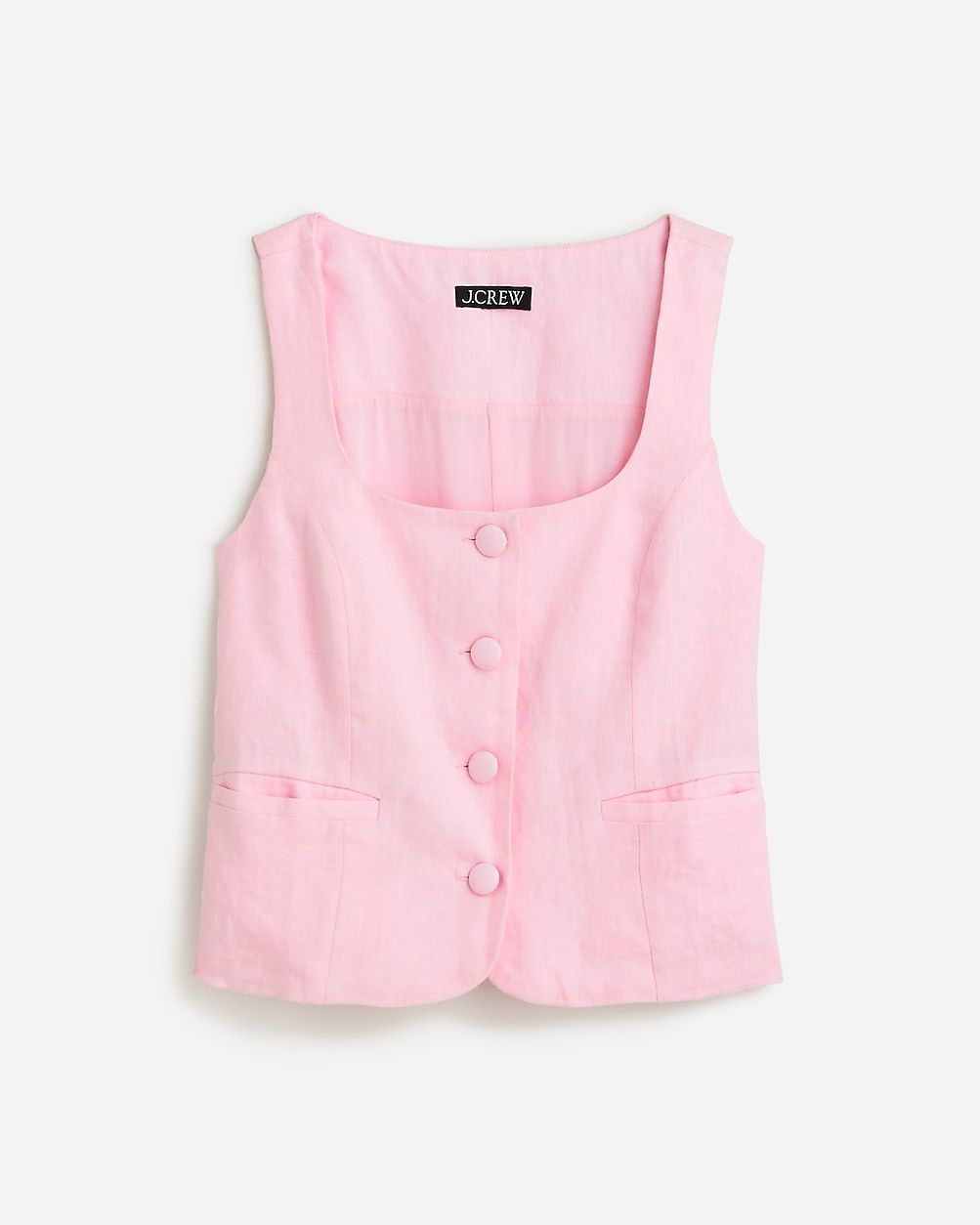 Scoopneck linen-blend vest | J.Crew US