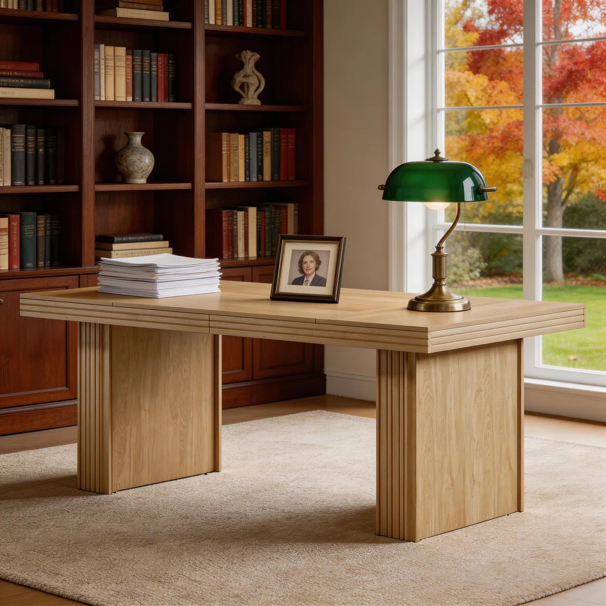 63" Executive Desk, Large Office Computer Desk with Sturdy Pedestal | Wayfair North America