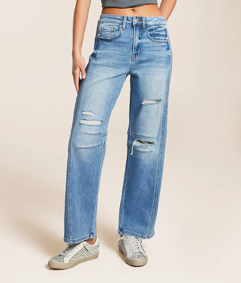 High Rise Barrel Stretch Jean | Buckle