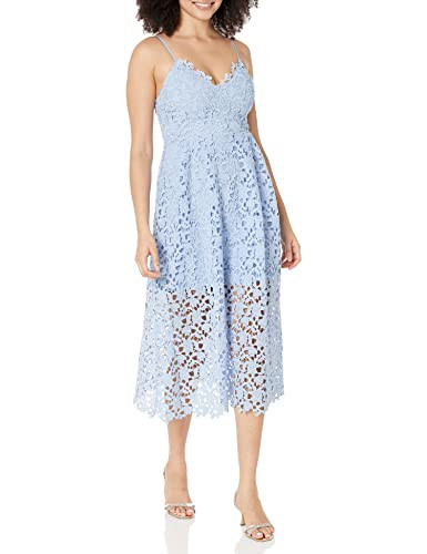 ASTR the label womens Sleeveless Lace Fit & Flare Midi Dress, Periwinkle, X-Small US | Amazon (US)