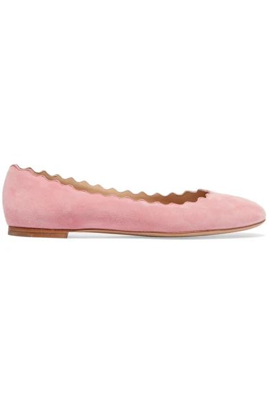 Lauren scalloped suede ballet flats | NET-A-PORTER (UK & EU)