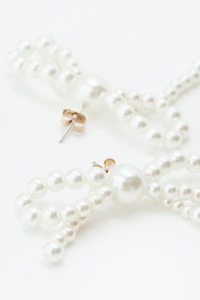 Bow-shaped Earrings - White - Ladies | H&M US | H&M (US + CA)