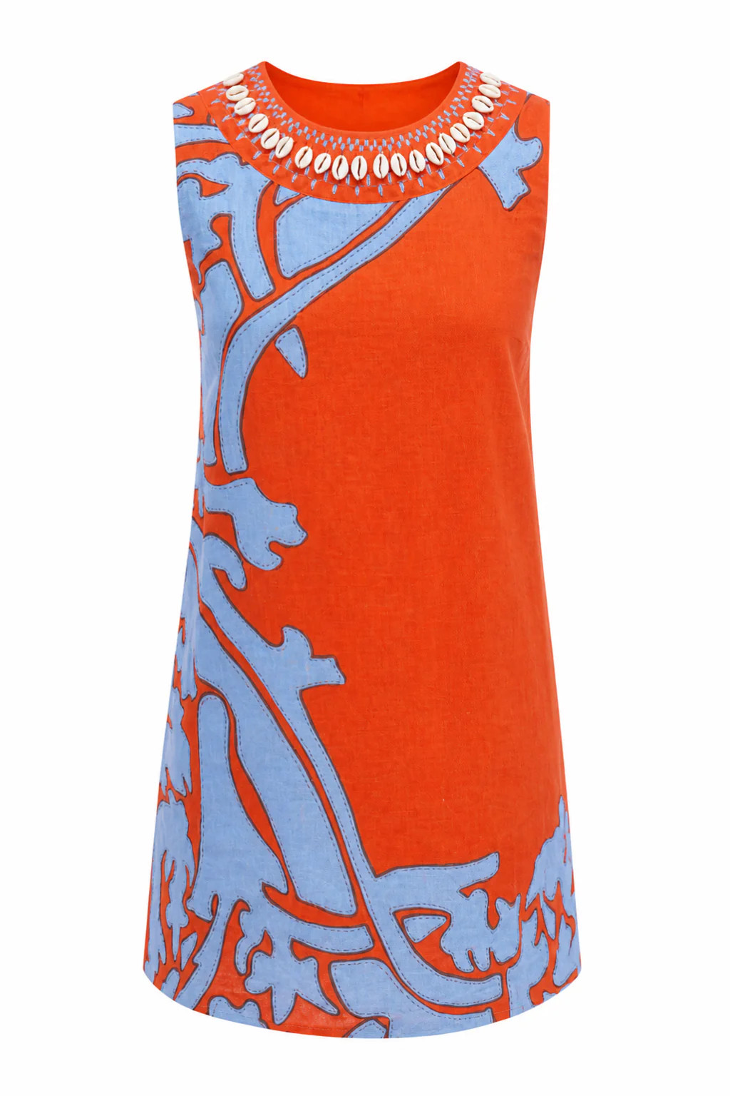 Evelyn Coral Vine Stripe Shell Mini Dress | Anna Cate Collection