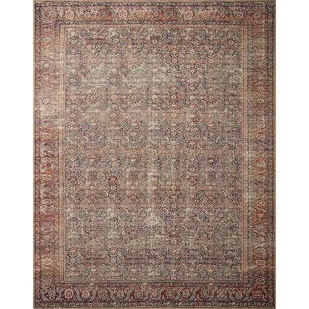 Loloi II Layla Collection LAY-01 Brick/Blue, Traditional 5'-0" x 7'-6" Area Rug | Amazon (US)