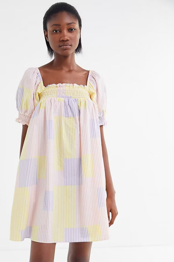 UO Puff Sleeve Babydoll Dress | Urban Outfitters (US and RoW)