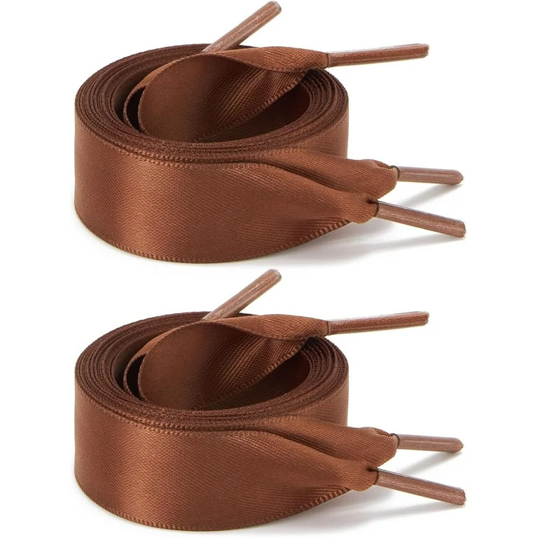 2 Pairs 47" Satin Ribbon Shoelaces 0.78" Wide Colourful Flat Silk Shoe Laces for Sneakers Boots W... | Walmart (US)