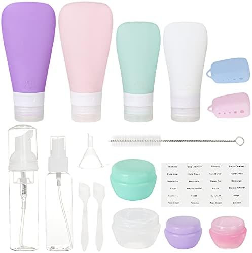 17 Pack Silicone Travel Bottles Set For Toiletries, TSA Approved Travel Containers Leak Proof Sil... | Amazon (US)