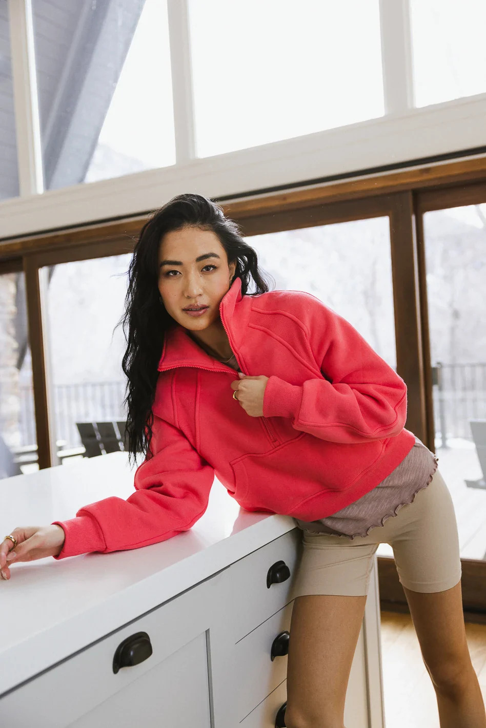 Alyssa Half Zip in Coral | Böhme US