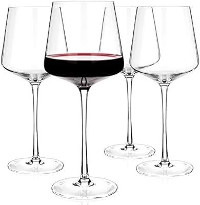 Luxbe - Crystal Wine Glasses 600ml, Set of 4 - Tall Handcrafted Red or White Wine Glass - Lead-Fr... | Amazon (CA)