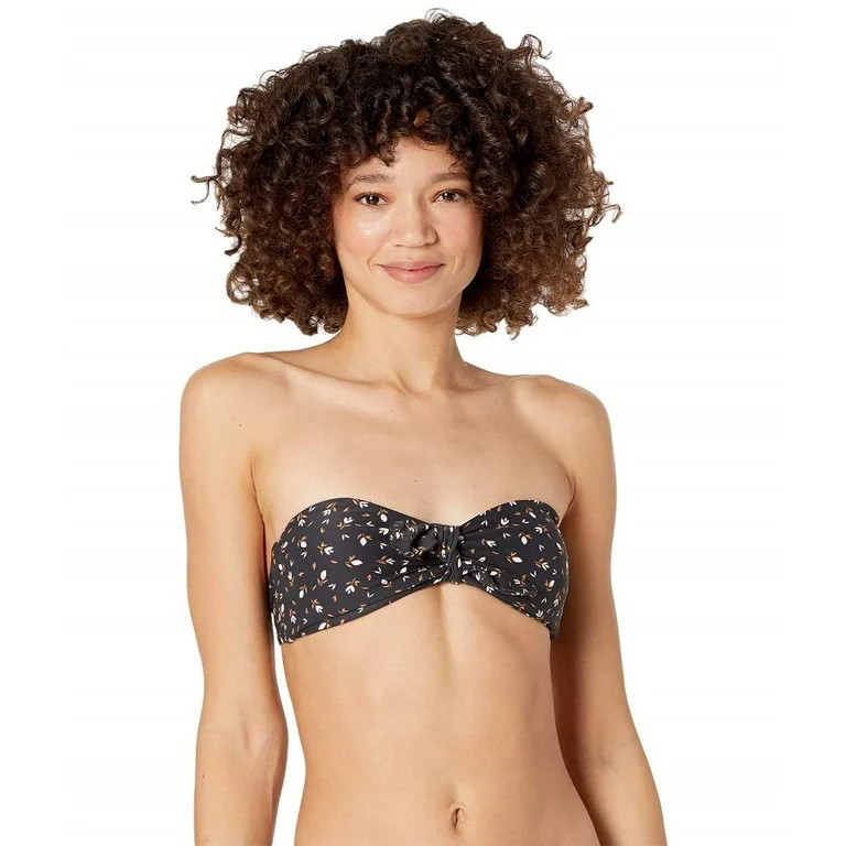 Billabong Women's Standard Tropic Moon Tie Front Bikini Top, Black Pebble, S | Walmart (US)
