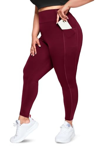 Happy.angel Plus Size Leggings with Pockets for Women, High Waisted Capri Yoga Workout Pants Cropped Tights Leopard 4X-Large | Amazon (US)