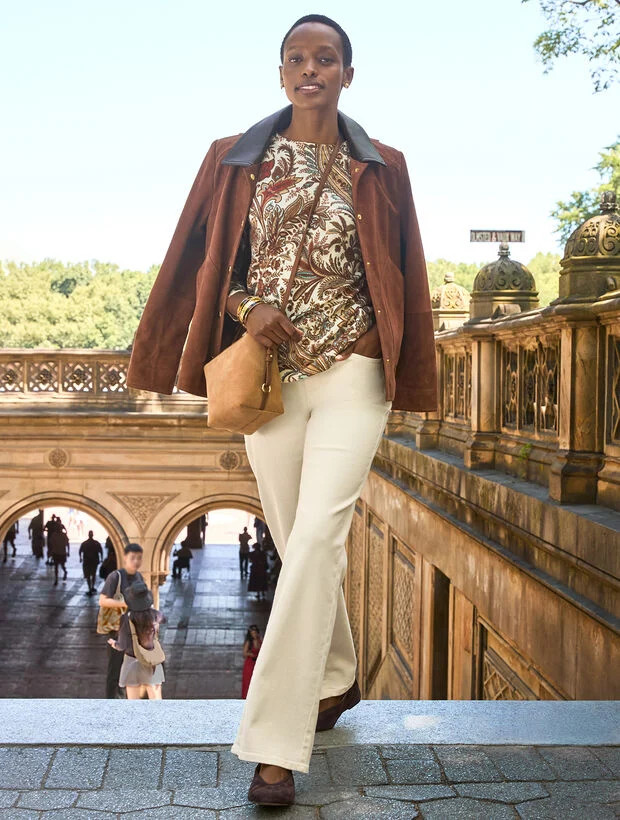Faux Suede Barn Jacket | Talbots
