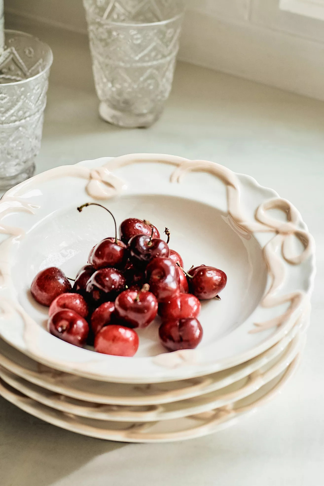 Benedita Bow Stoneware Bowls, Set of 4 | Anthropologie (US)