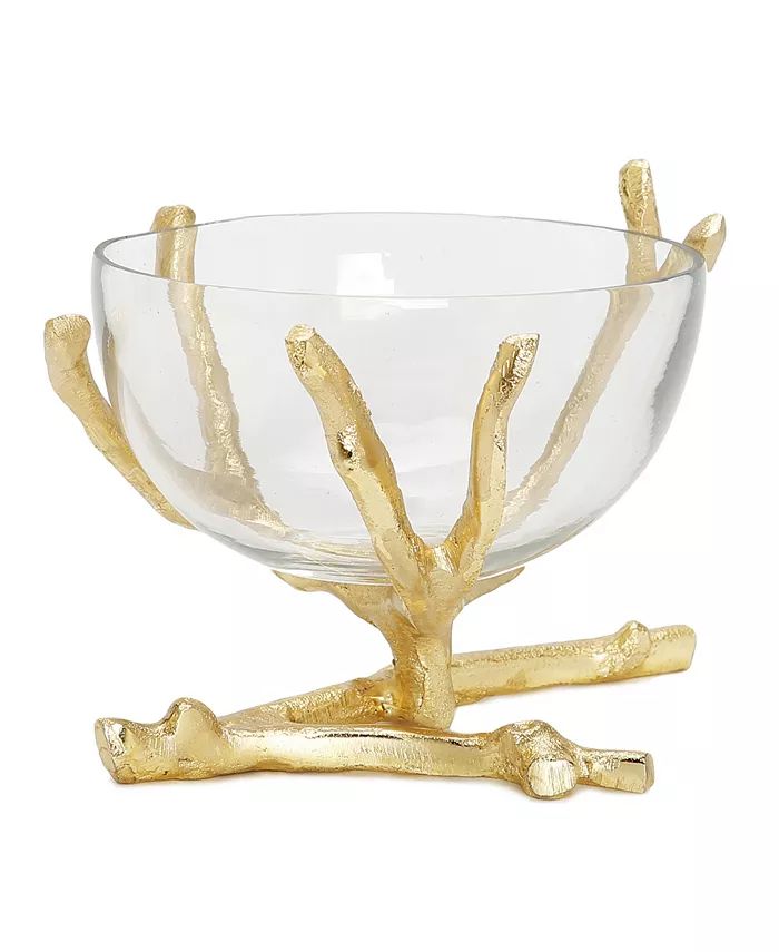 Classic Touch Twig Base Removable Glass Bowl, 6.5 | Macy's
