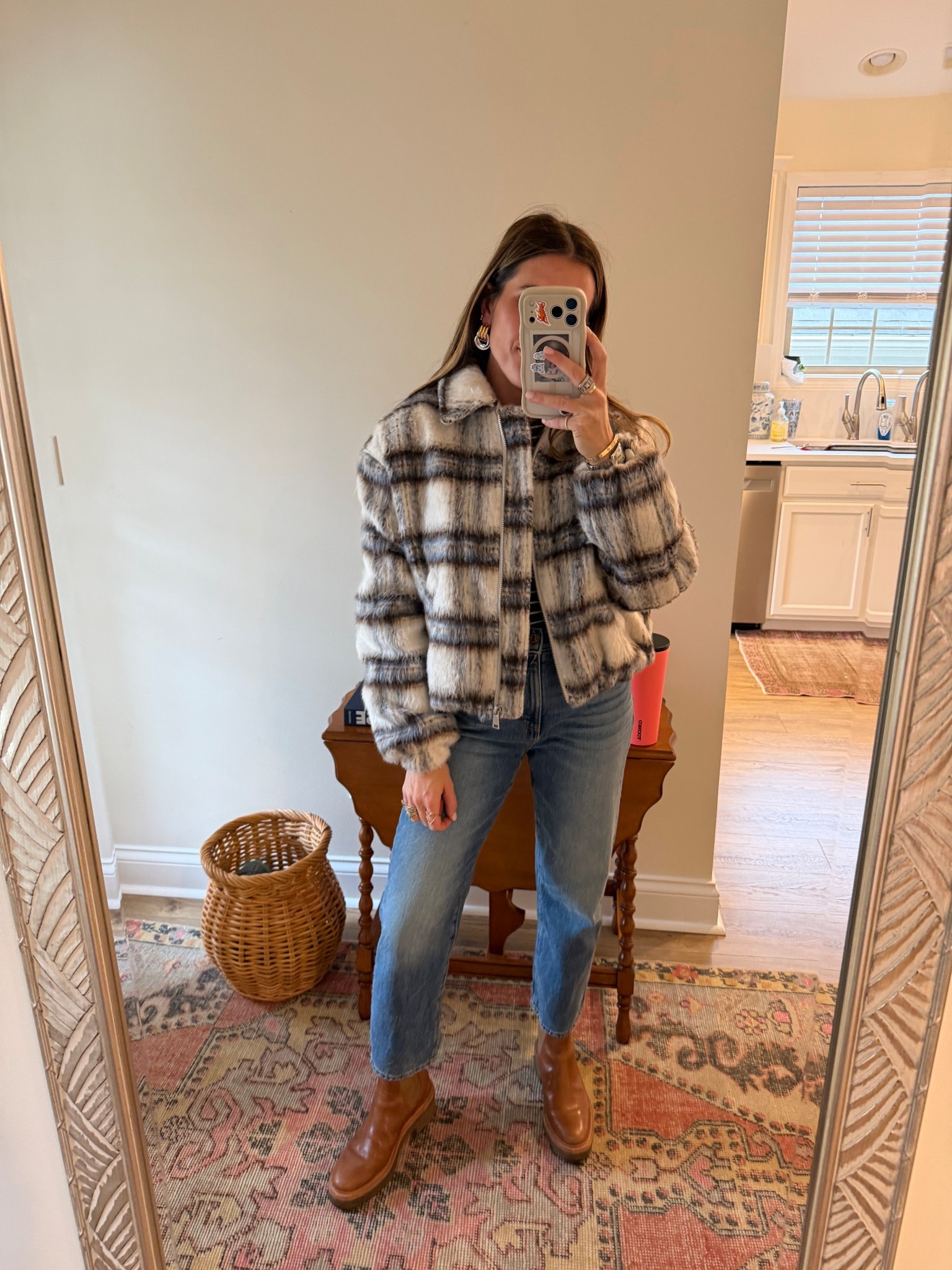 Cute winter outfit & ON SALE! I’m an xsmall in the jacket & a 26 petite in the jeans 

#LTKCyberWeek #LTKFindsUnder100 #LTKHoliday