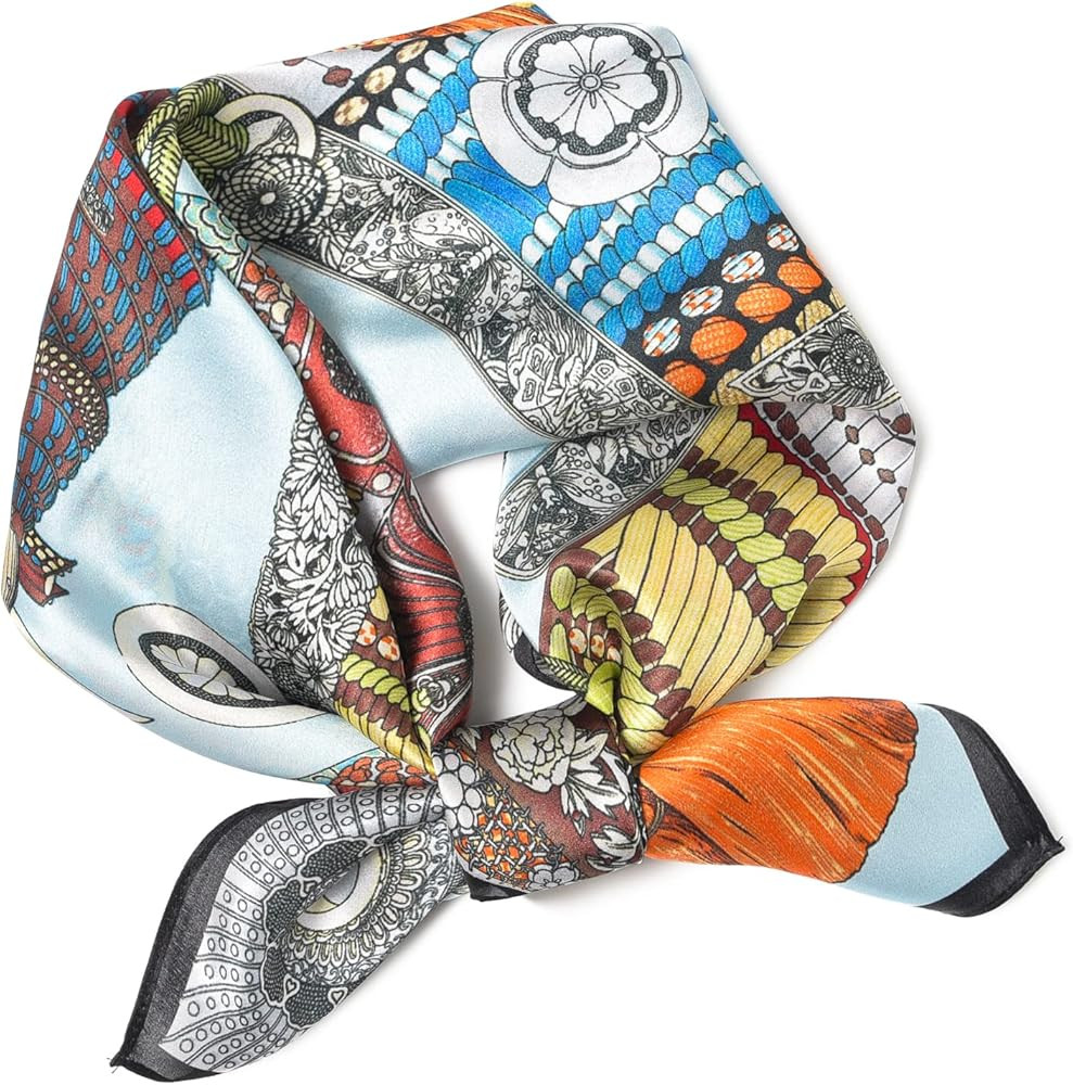 SHIROUYU 100% Pure Mulberry Silk Scarf 27"'x27(in) Square Scarf Head Scarf Neck scarf Headscarf f... | Amazon (US)