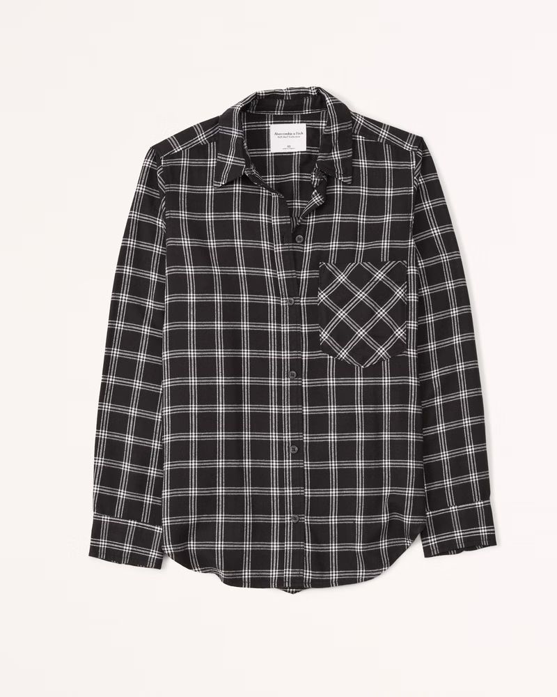 Women's Relaxed Flannel Shirt | Women's Tops | Abercrombie.com | Abercrombie & Fitch (US)