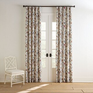 Marin Botanical & Bird Fabric Curtain Drapery Linen Panel | Ballard Designs, Inc.