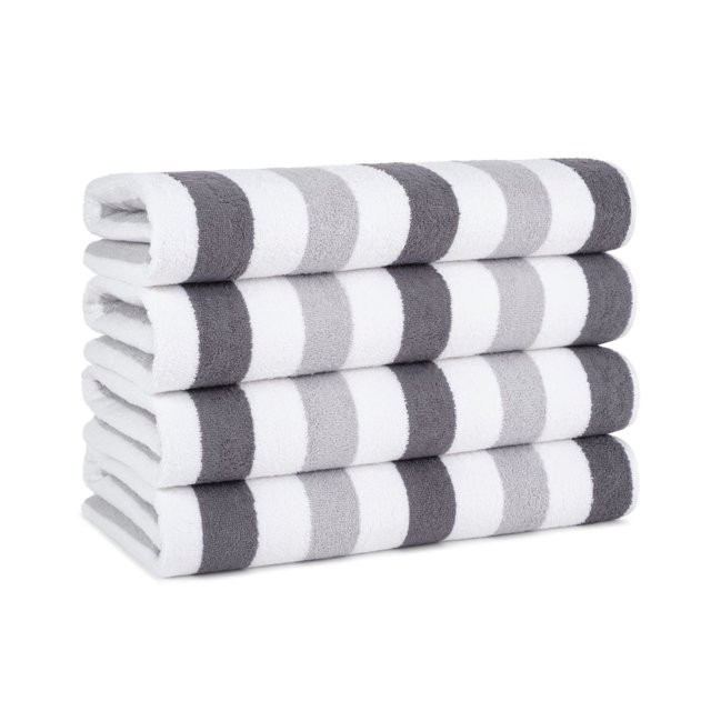 Arkwright Cabo Beach Towels - Large Ringspun Cotton Pool Towel - 30 x 70 in. - (4 Pack) Black & G... | Walmart (US)