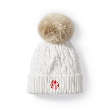 ADULT CABLE KNIT POM POM HAT | Mark and Graham