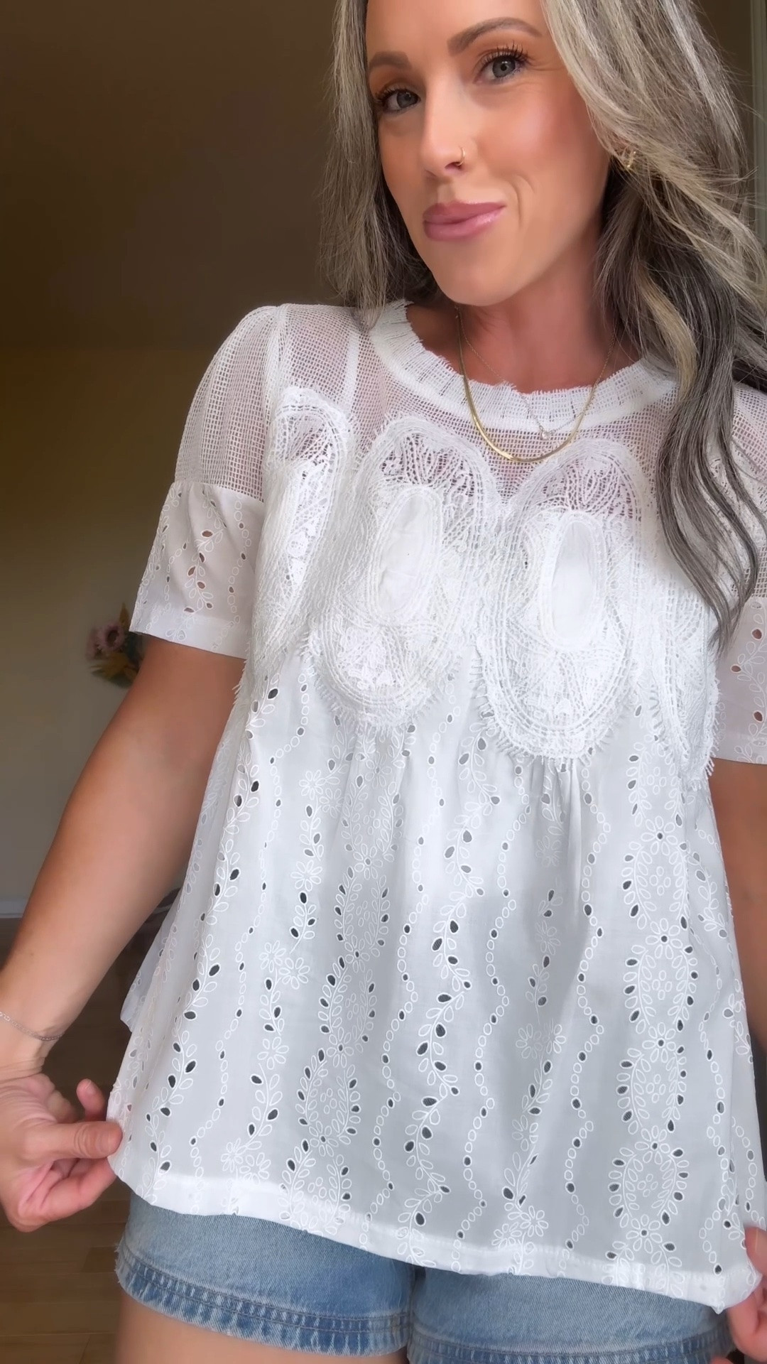 #summertops #neutral #whitetops #westerntop #lacetop #femininetops #bohovibes #momstyle #vacationlooks #summervacay #concertoutfit

#LTKootd #LTKOver40 #LTKSeasonal